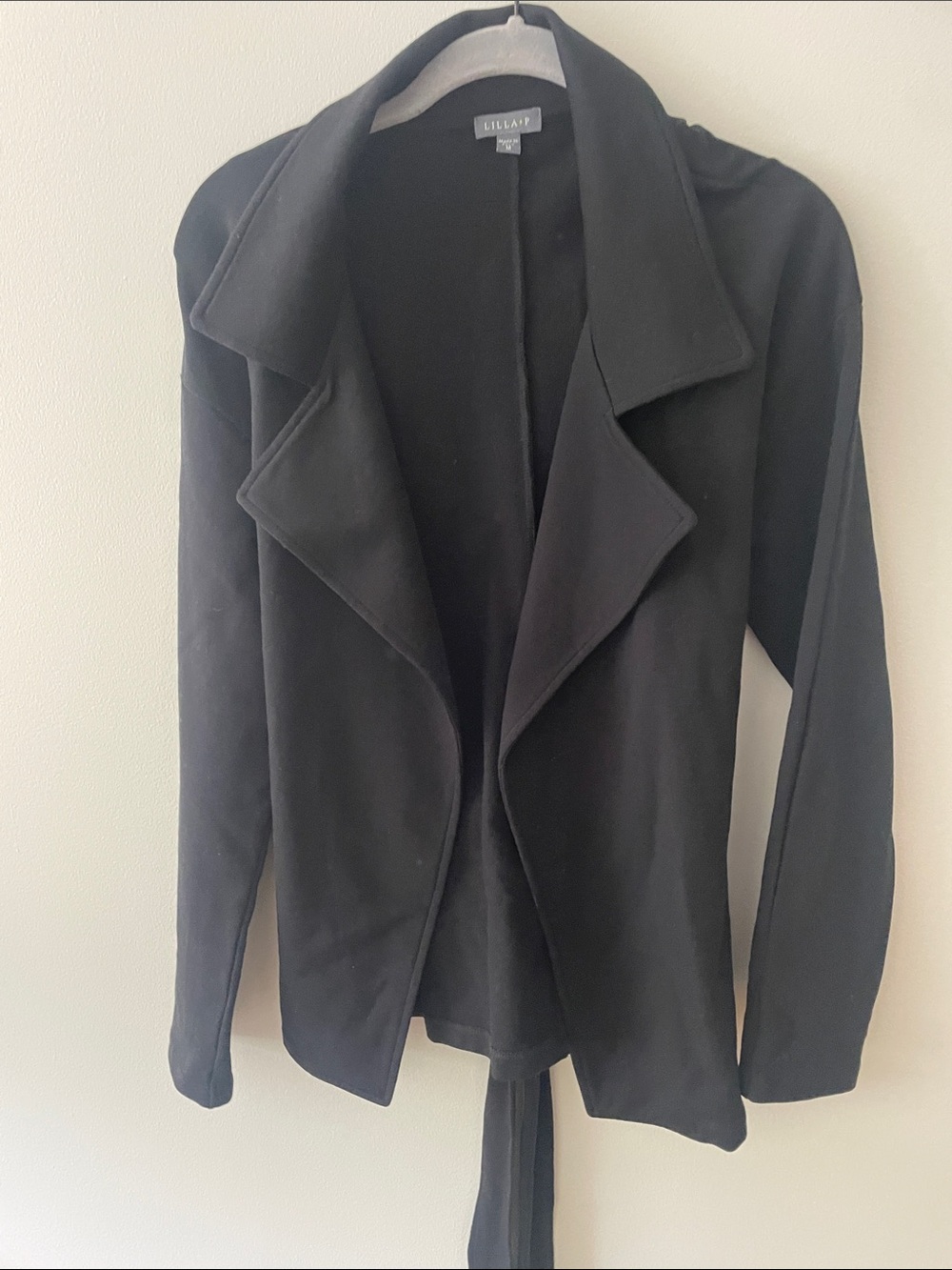 Lilla P Black Open-Front Knit Blazer